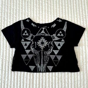Express Aztec Blk/White Crop Top